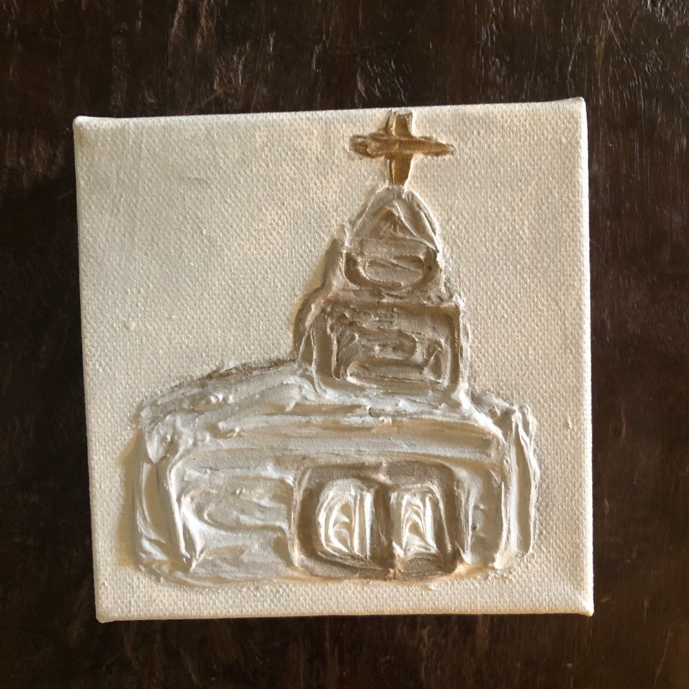 5x5in Church Painting